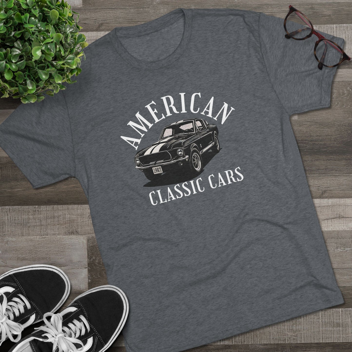 American Classic Cars Mustang Unisex Tri-Blend Crew Tee