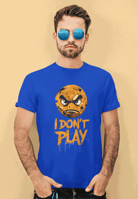 I Don't Play Angry Emoji Graphic T-Shirt, Fun Casual Wear, Gift for Gamers, Birthday Present, Statement Tee, Unisex Softstyle Shirt