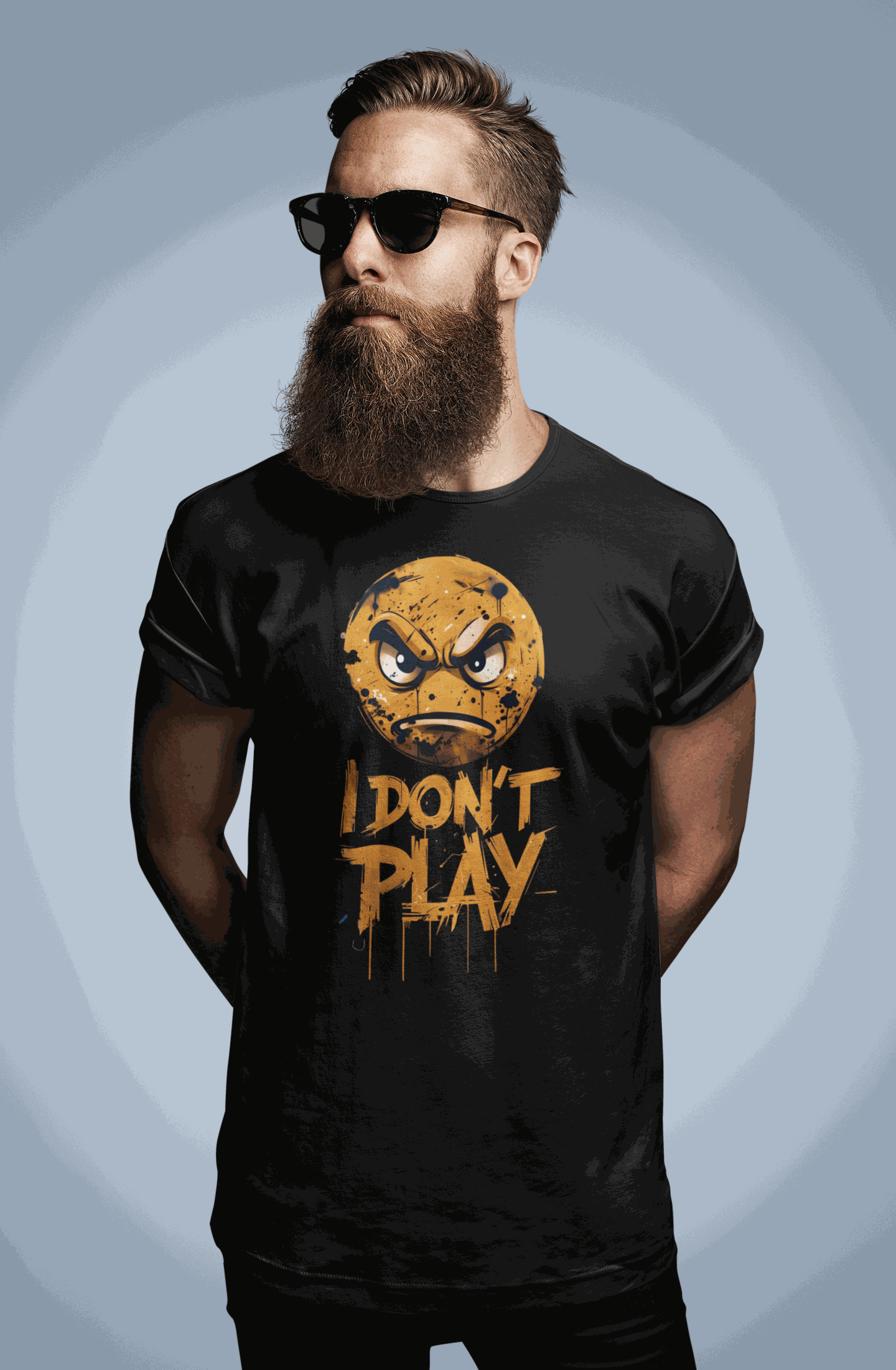 I Don't Play Angry Emoji Graphic T-Shirt, Fun Casual Wear, Gift for Gamers, Birthday Present, Statement Tee, Unisex Softstyle Shirt