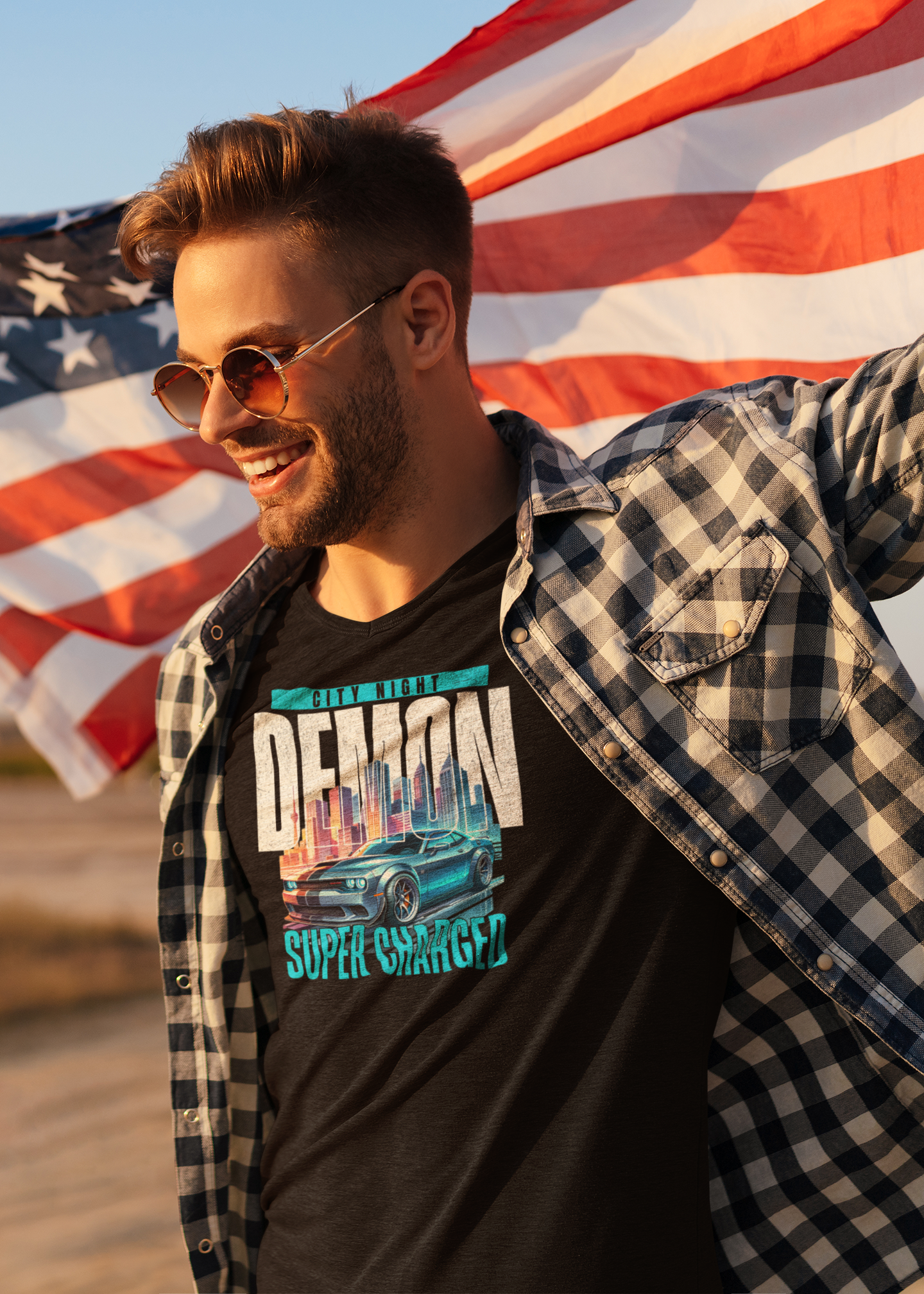 City Night Demon T-Shirt, , Demon Super Charged Graphic,