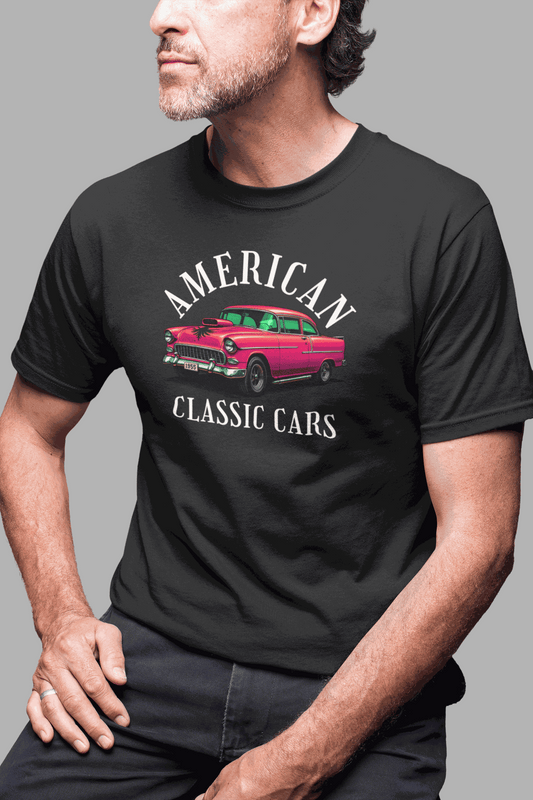 American Classic Cars 55 Chevy Unisex Tri-Blend Crew Tee.