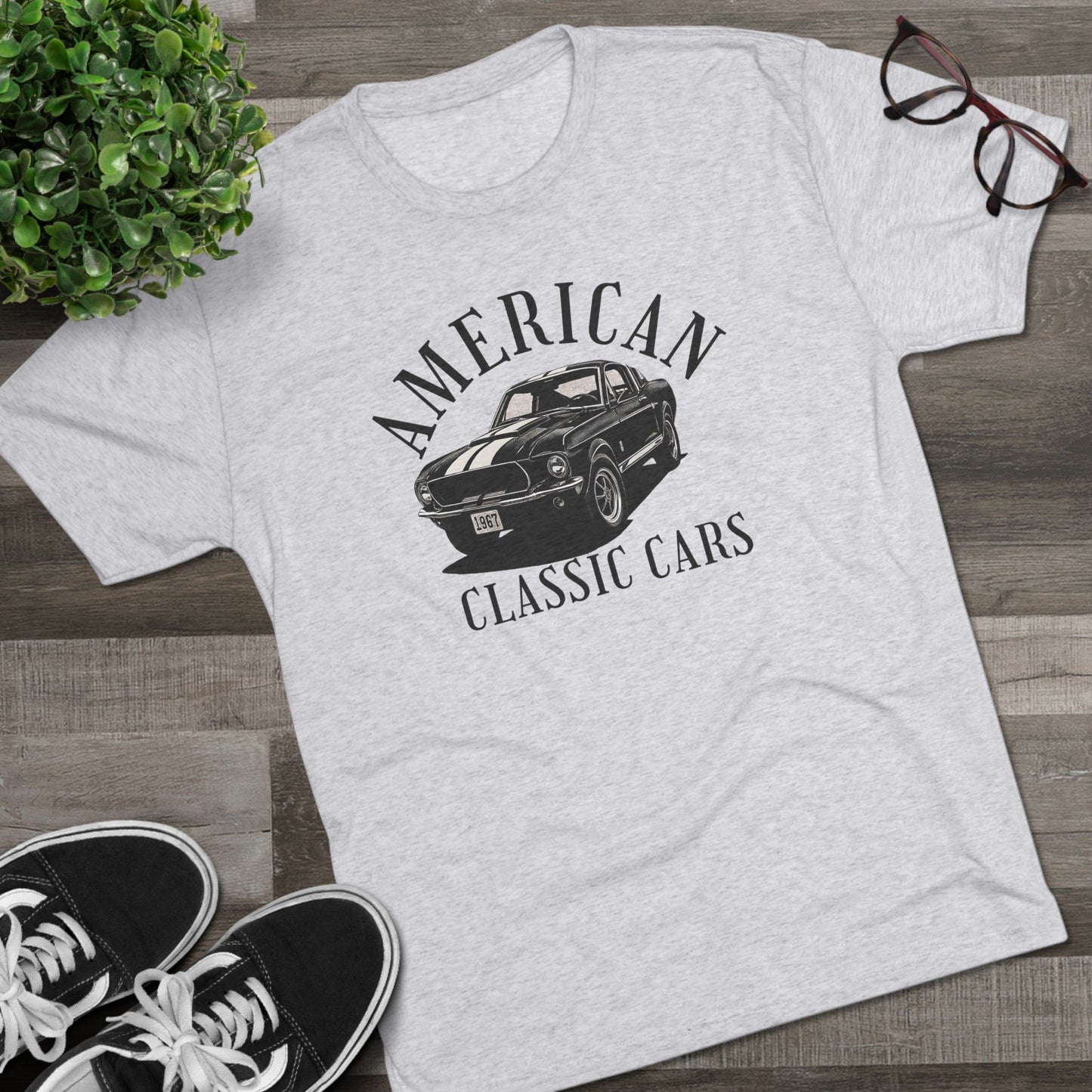 American Classic Cars Mustang Unisex Tri-Blend Crew Tee