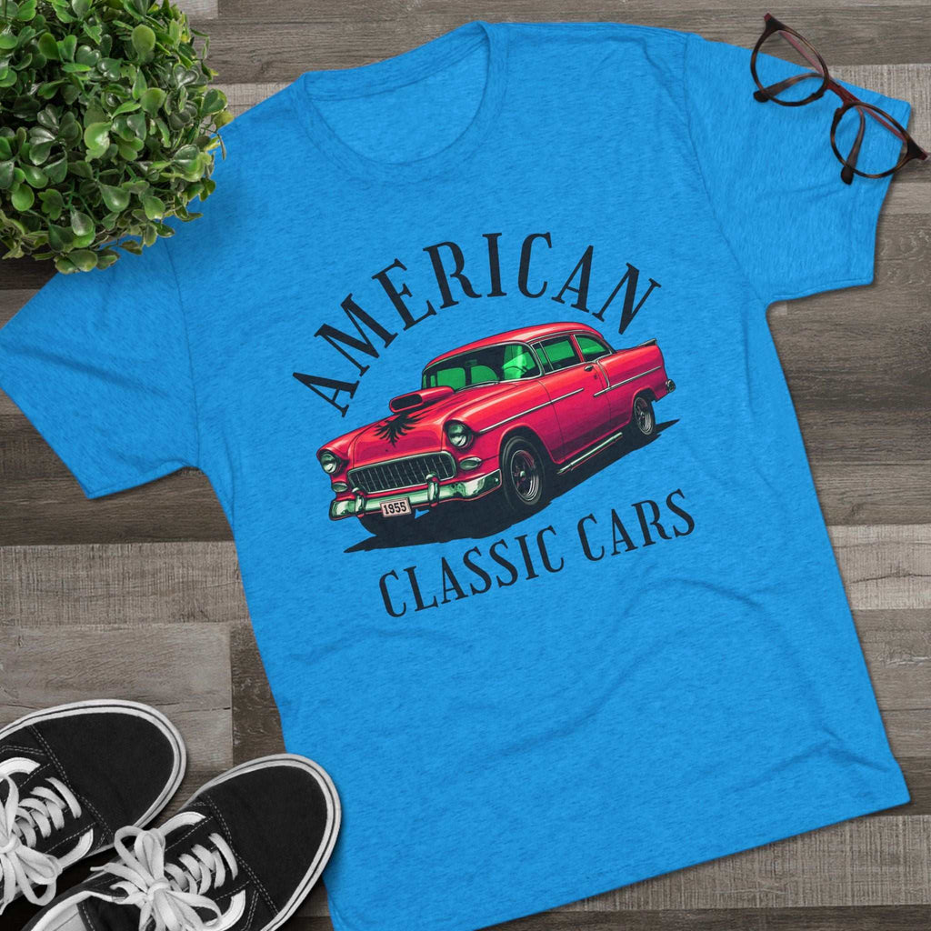 American Classic Cars 55 Chevy Unisex Tri-Blend Crew Tee.