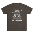 DJ Puggles Pug T-shirt with funny DJ pug graphic on soft tri-blend fabric