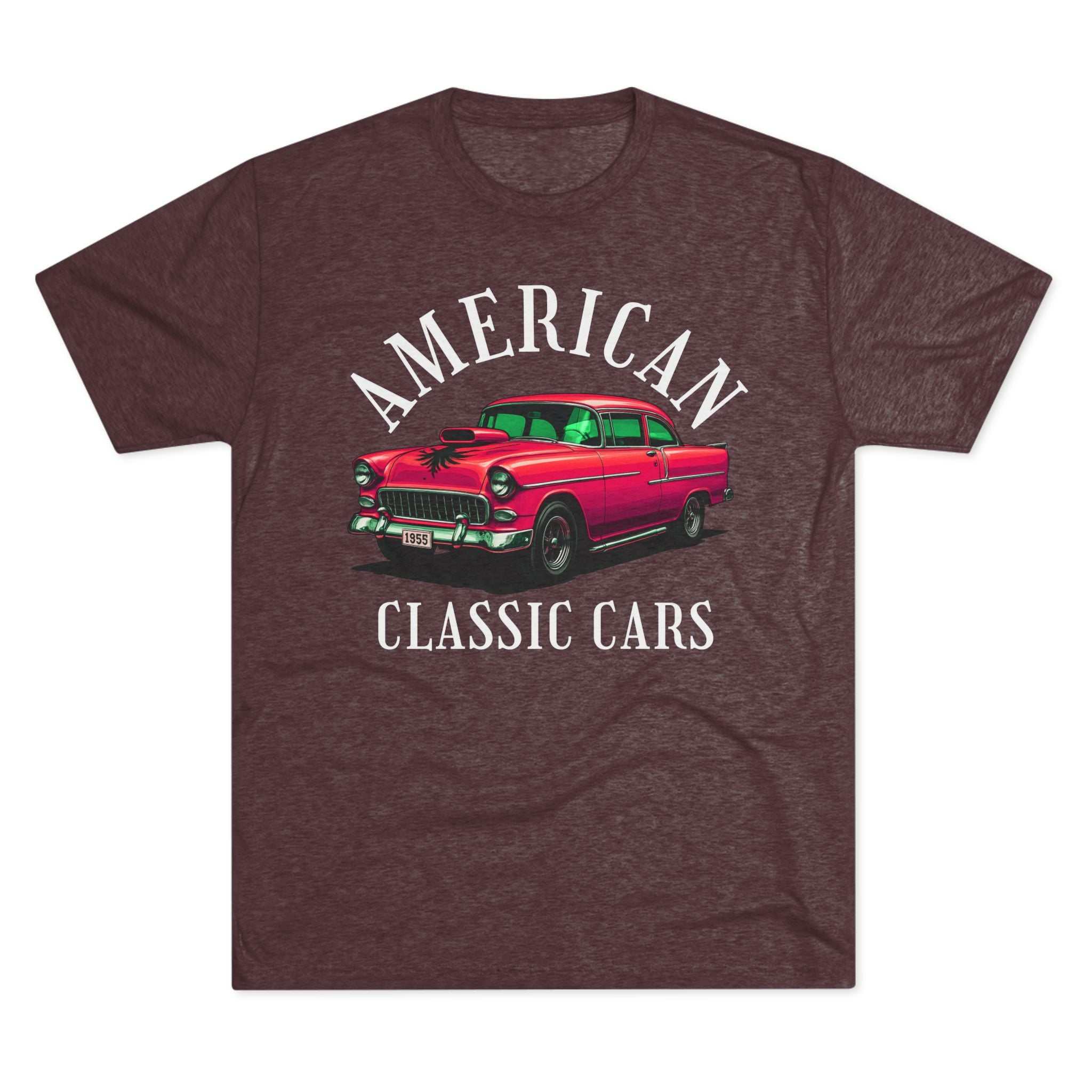 American Classic Cars 55 Chevy Unisex Tri-Blend Crew Tee.