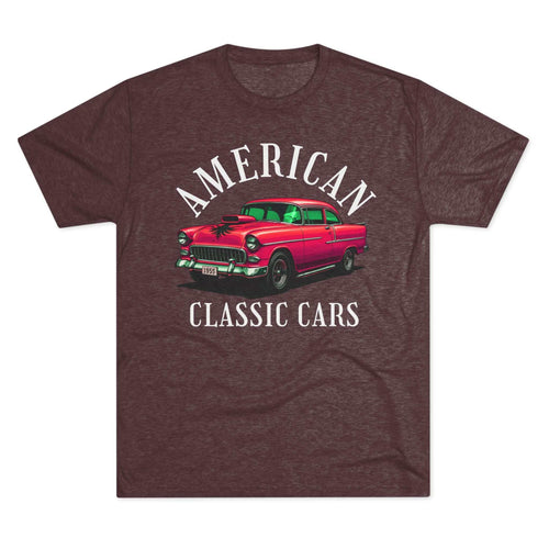 American Classic Cars 55 Chevy Unisex Tri-Blend Crew Tee.