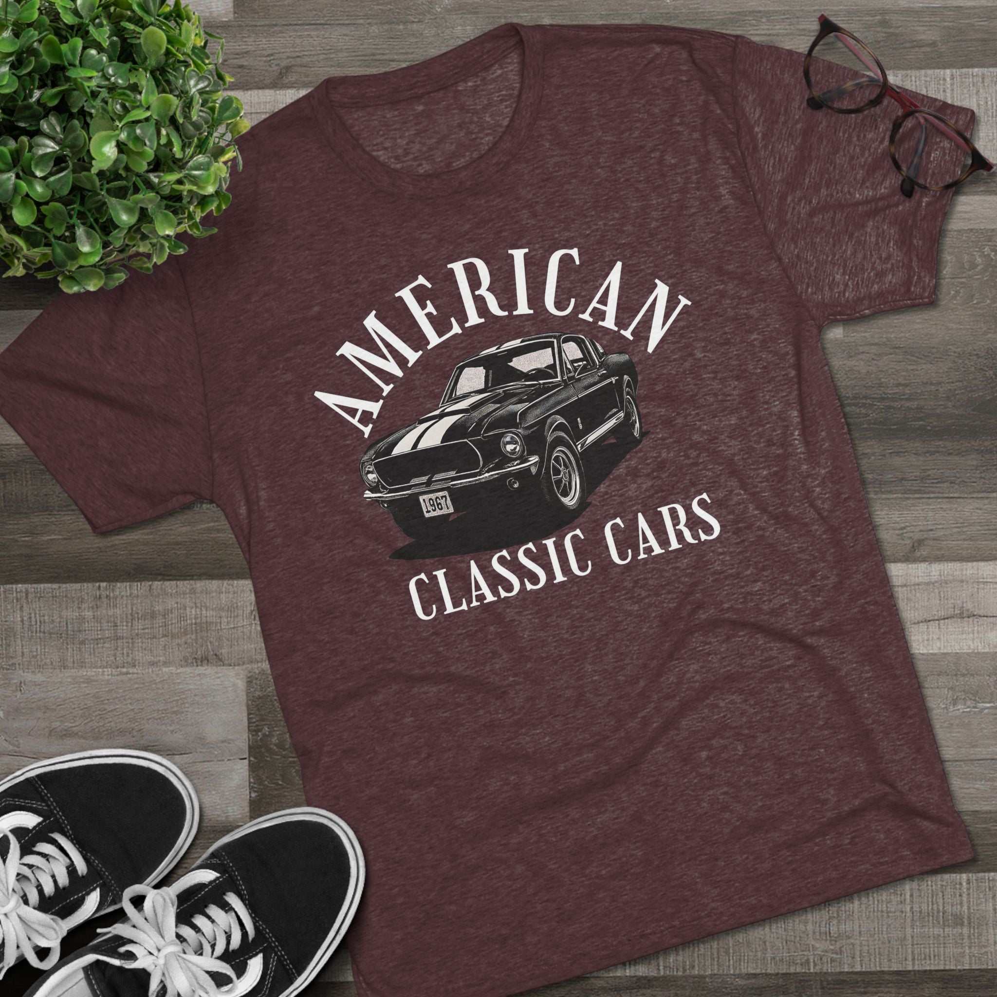 American Classic Cars Mustang Unisex Tri-Blend Crew Tee