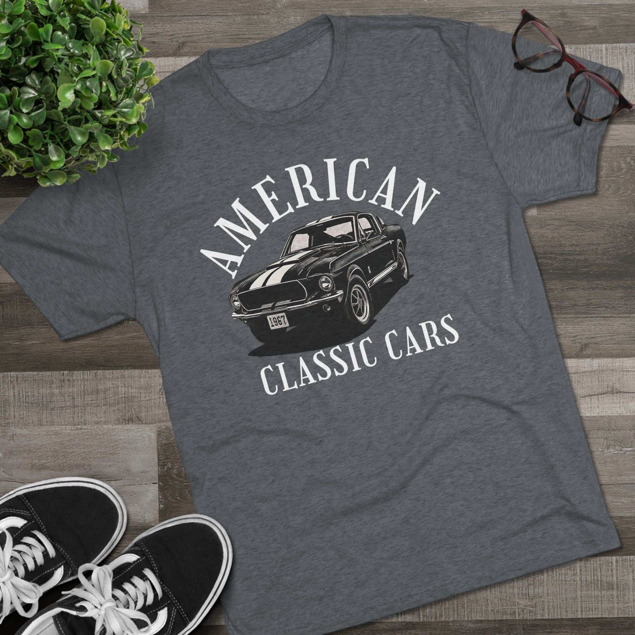 American Classic Cars Mustang Unisex Tri-Blend Crew Tee