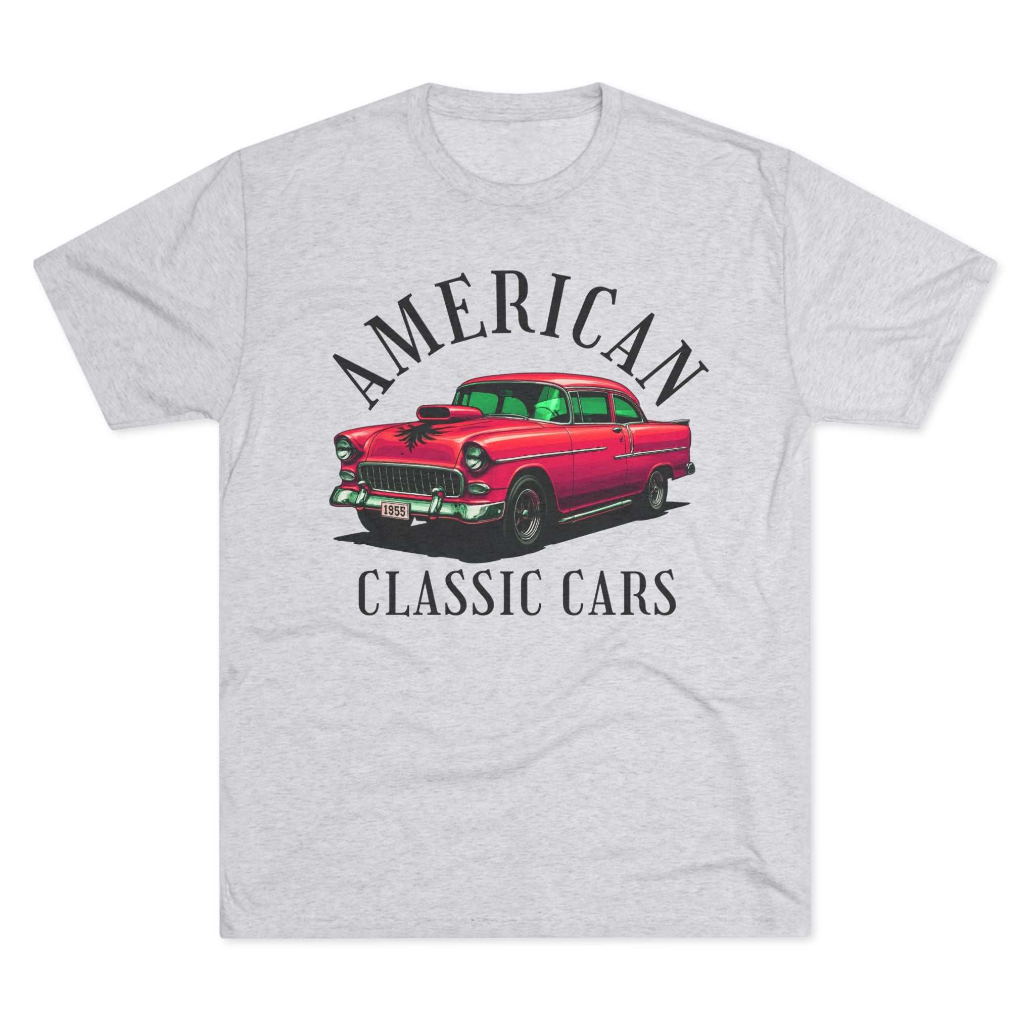 American Classic Cars 55 Chevy Unisex Tri-Blend Crew Tee.