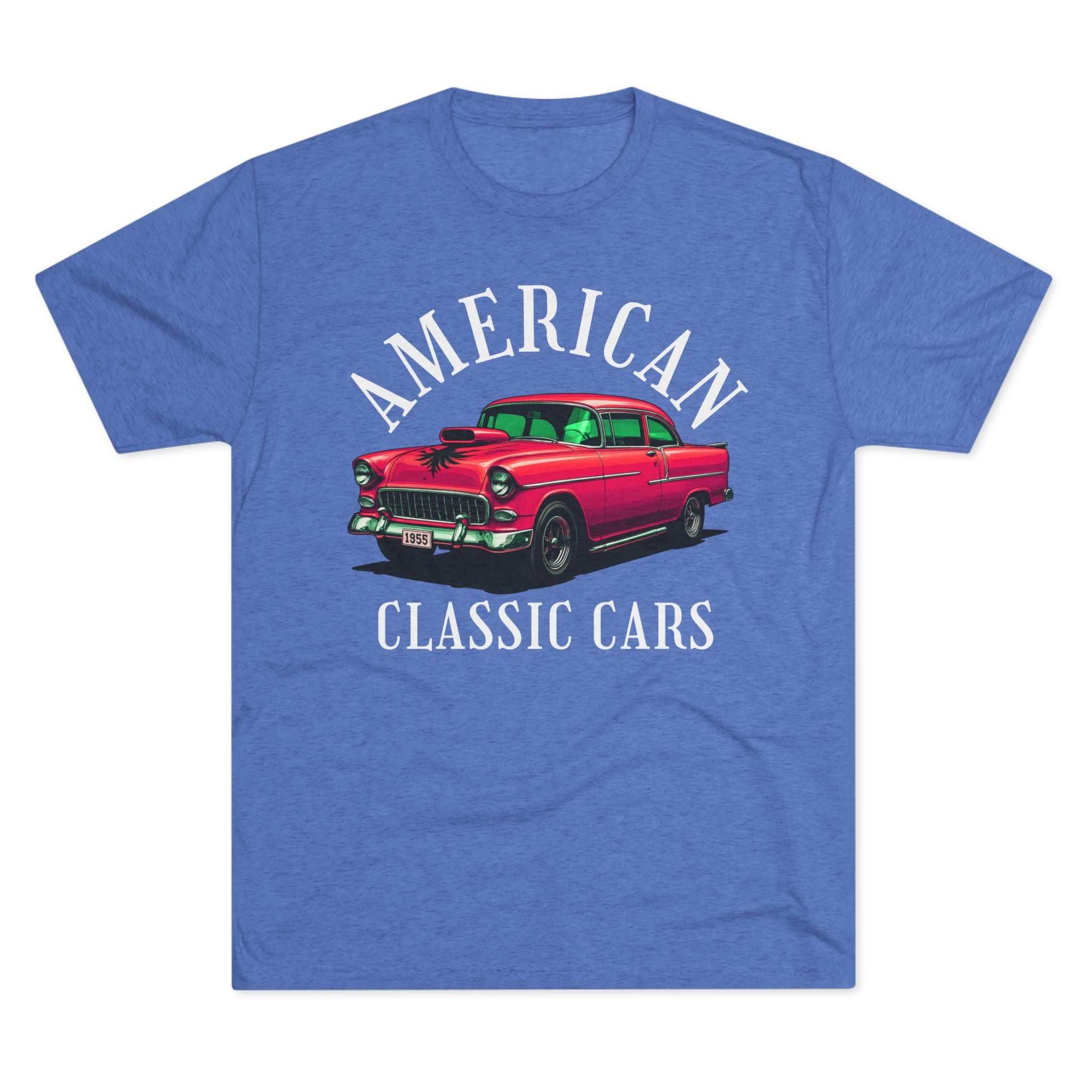 American Classic Cars 55 Chevy Unisex Tri-Blend Crew Tee.