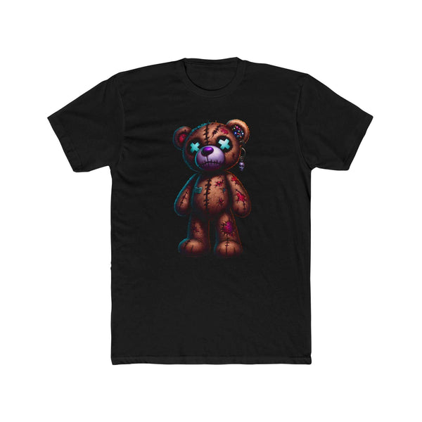 Cute graphic teddy bear on casual unisex cotton crew neck t-shirt