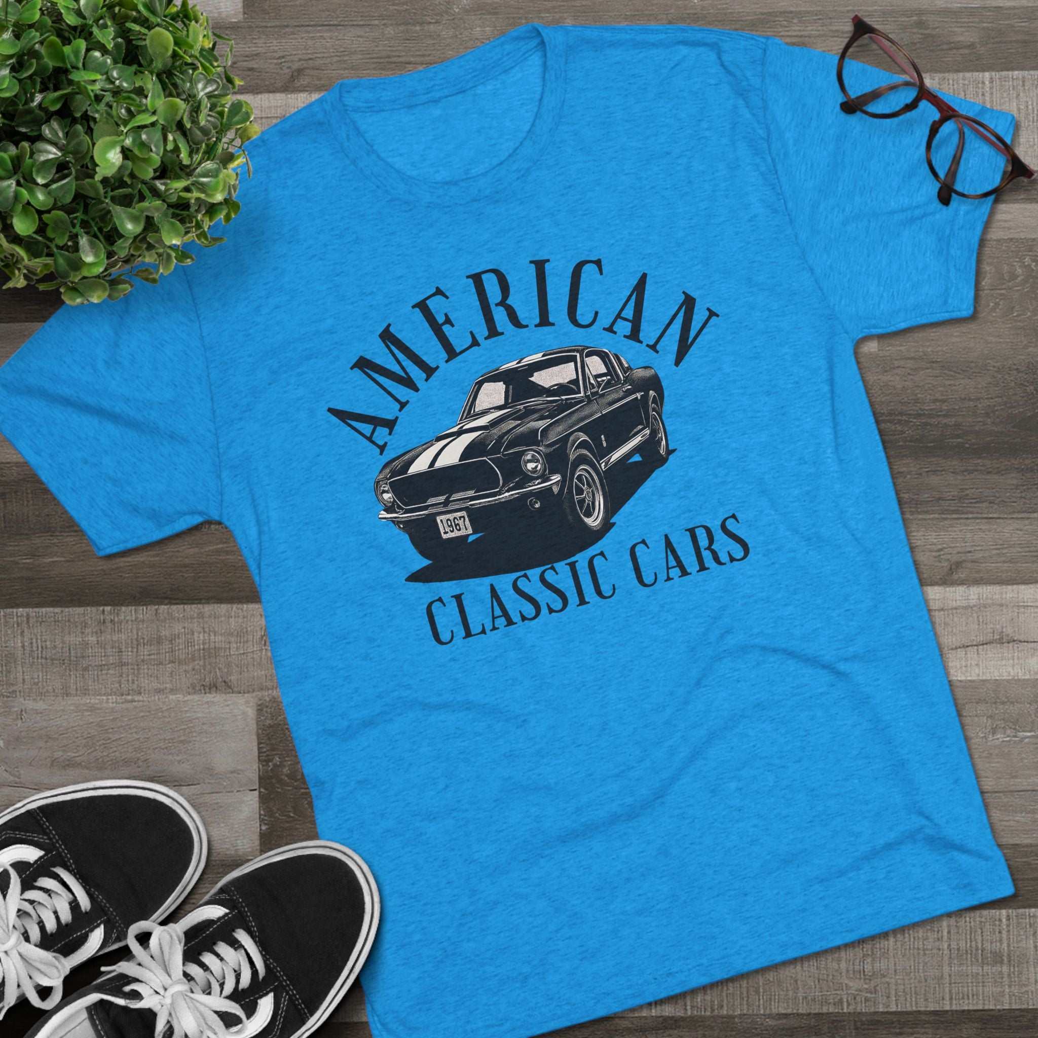 American Classic Cars Mustang Unisex Tri-Blend Crew Tee