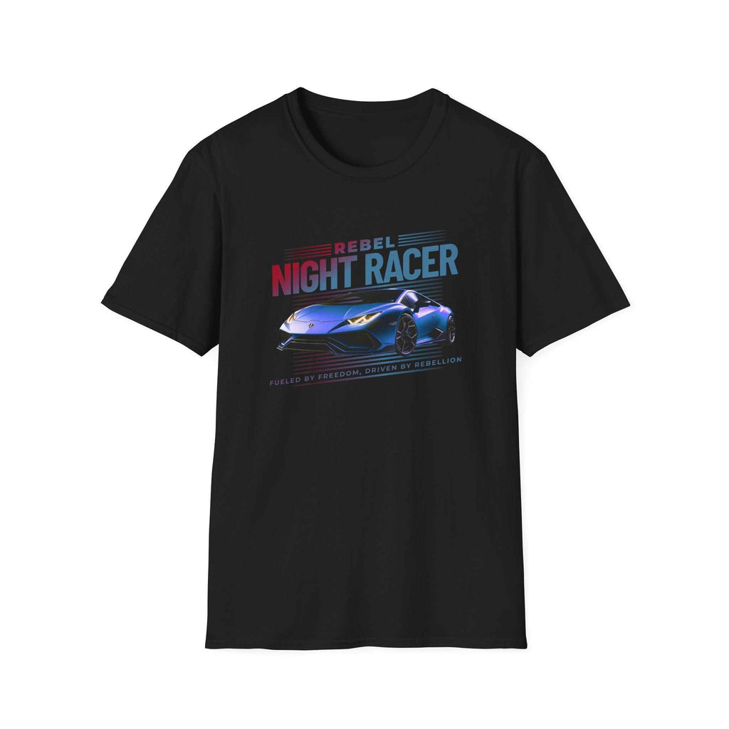 Rebel Night Racer Lambo unisex graphic t-shirt for car enthusiasts and racing fans