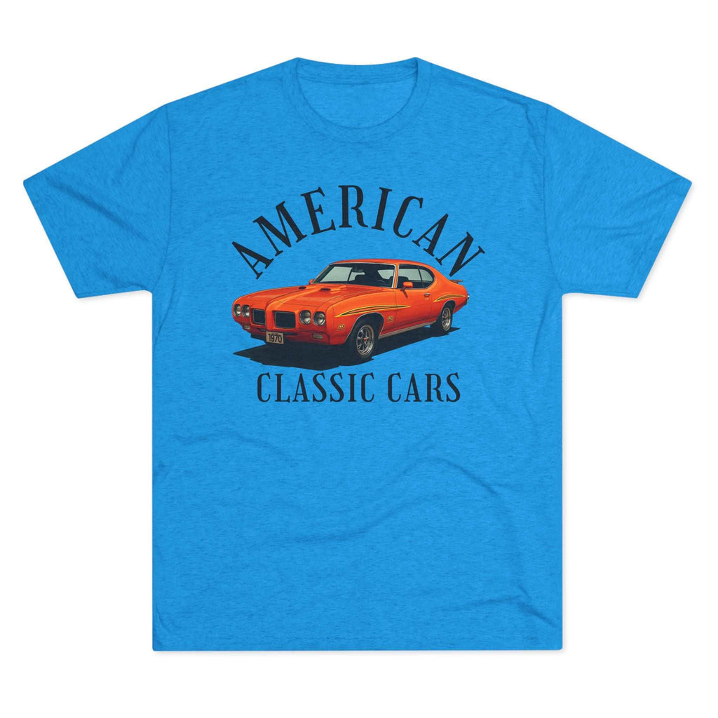Unisex American Classic Cars 70 GTO vintage car design tri-blend t-shirt