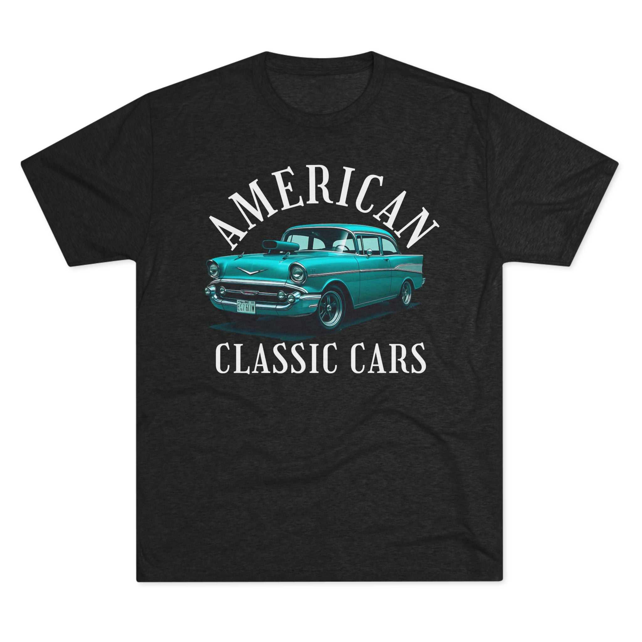 American Classic Cars tri-blend vintage car t-shirt with retro graphic design