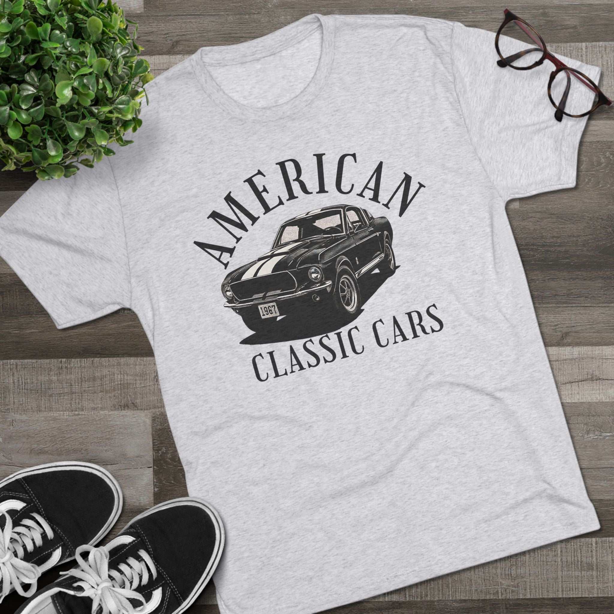 American Classic Cars Mustang Unisex Tri-Blend Crew Tee