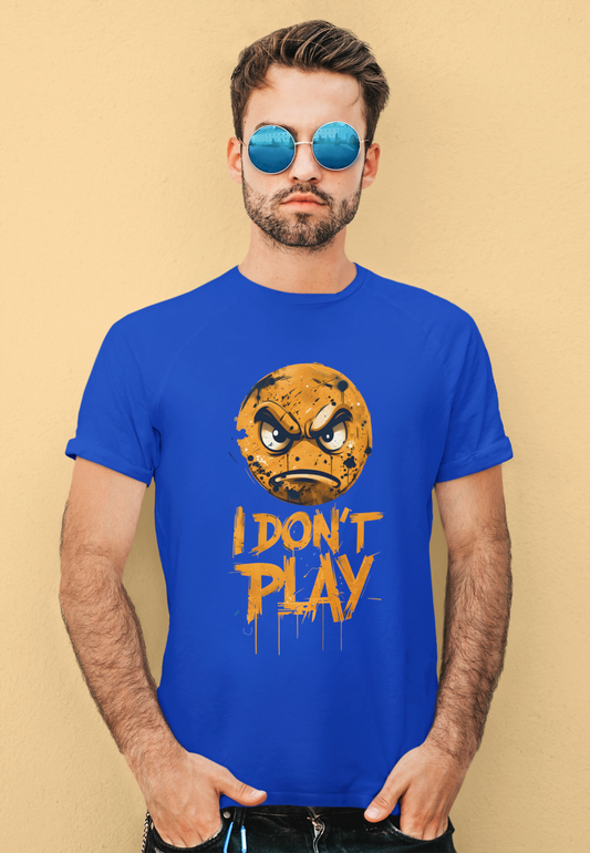 I Don't Play Angry Emoji Graphic T-Shirt, Fun Casual Wear, Gift for Gamers, Birthday Present, Statement Tee, Unisex Softstyle Shirt