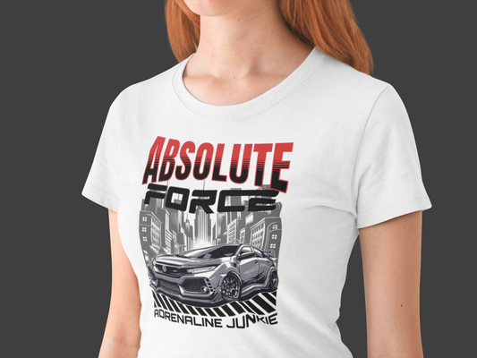 Adrenaline Junkie Graphic Tee, Cool Type-R Shirt.