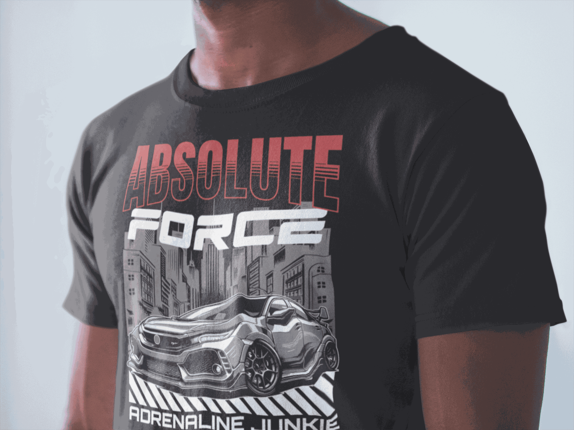 Adrenaline Junkie Graphic Tee, Cool Type-R Shirt.