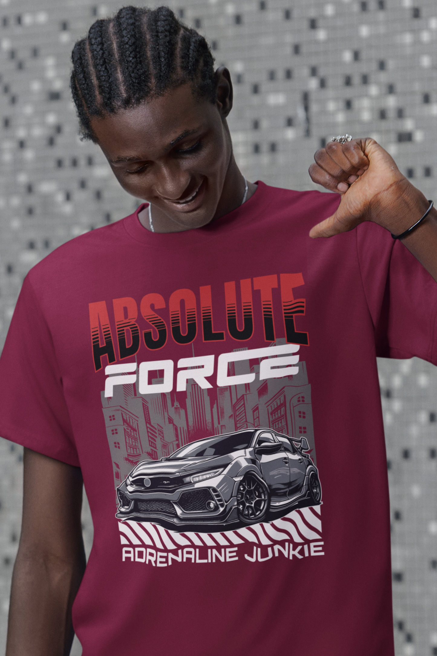 Adrenaline Junkie Graphic Tee, Cool Type-R Shirt.