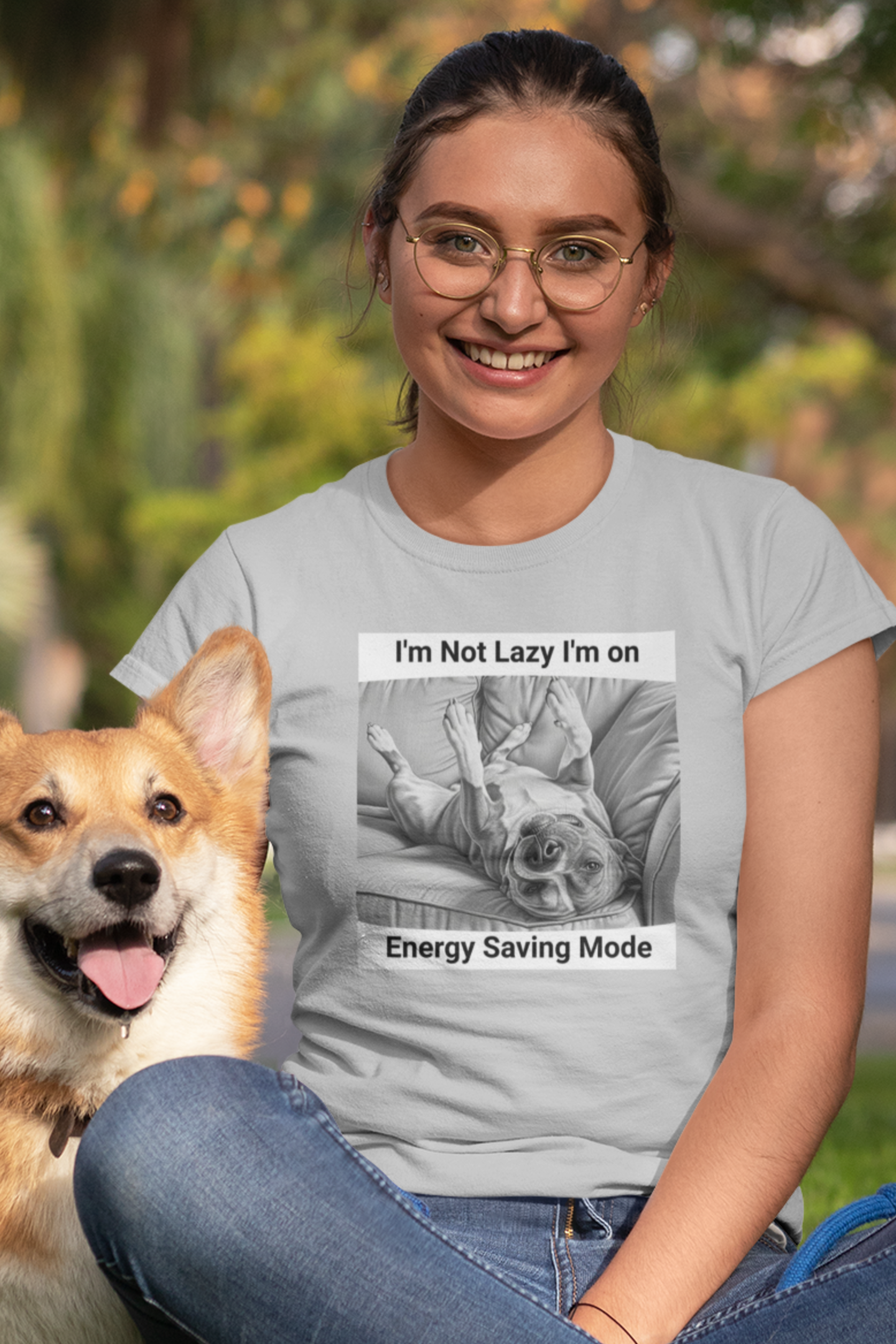 Dog Lover Softstyle T-Shirt - I'm not lazy I'm in saving mode