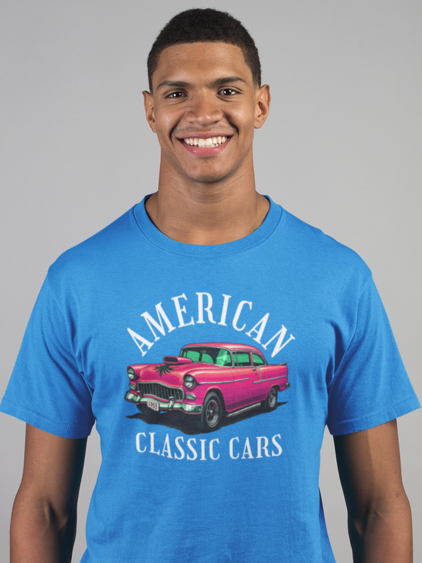 American Classic Cars 55 Chevy Unisex Tri-Blend Crew Tee.