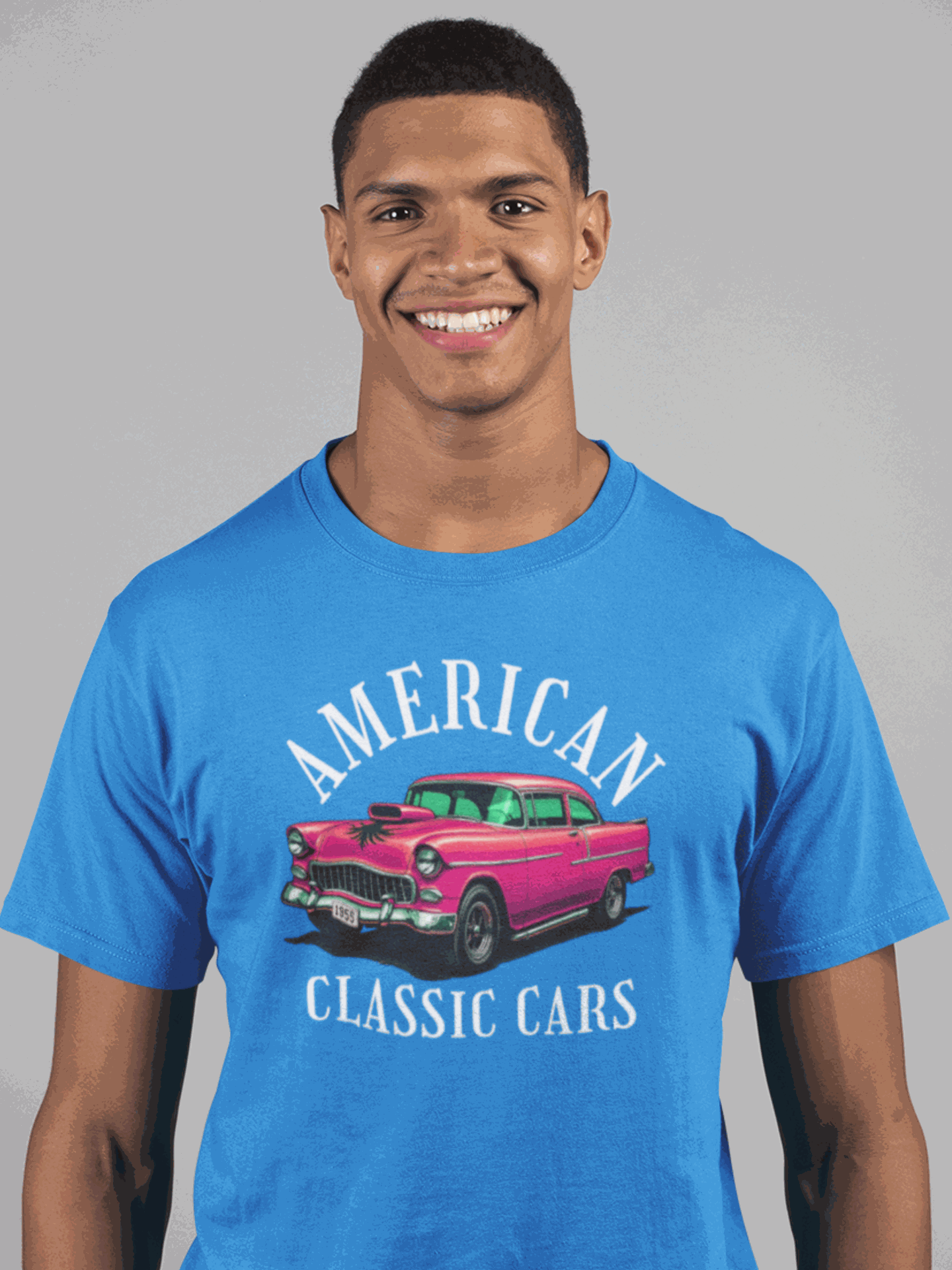 American Classic Cars 55 Chevy Unisex Tri-Blend Crew Tee.
