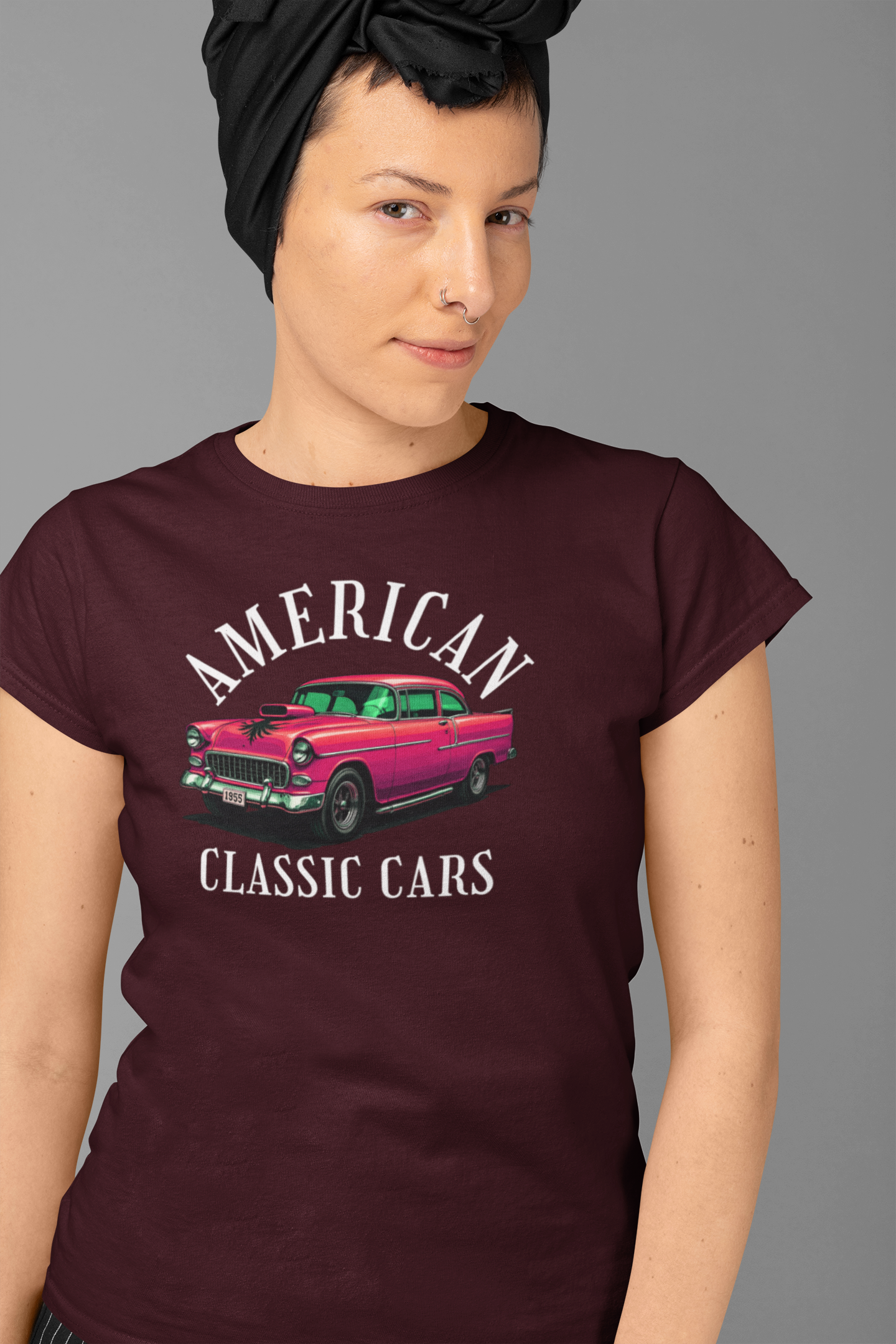 American Classic Cars 55 Chevy Unisex Tri-Blend Crew Tee.