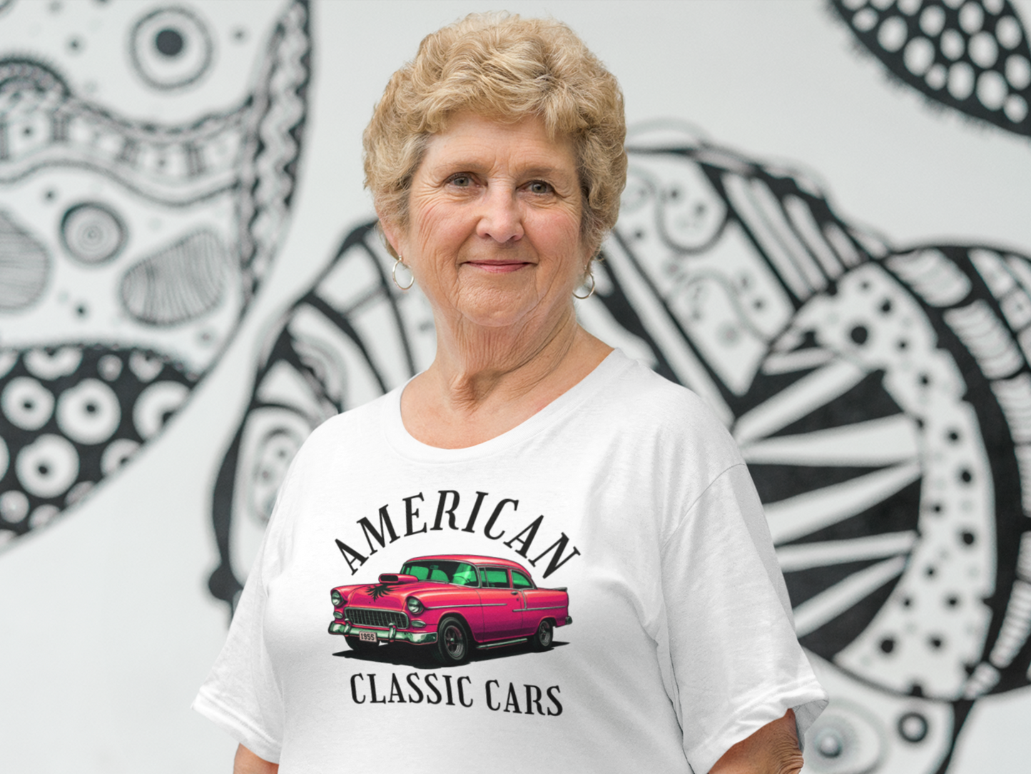 American Classic Cars 55 Chevy Unisex Tri-Blend Crew Tee.