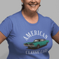 Unisex tri-blend t-shirt with American Classic Cars 69 Charger vintage car design