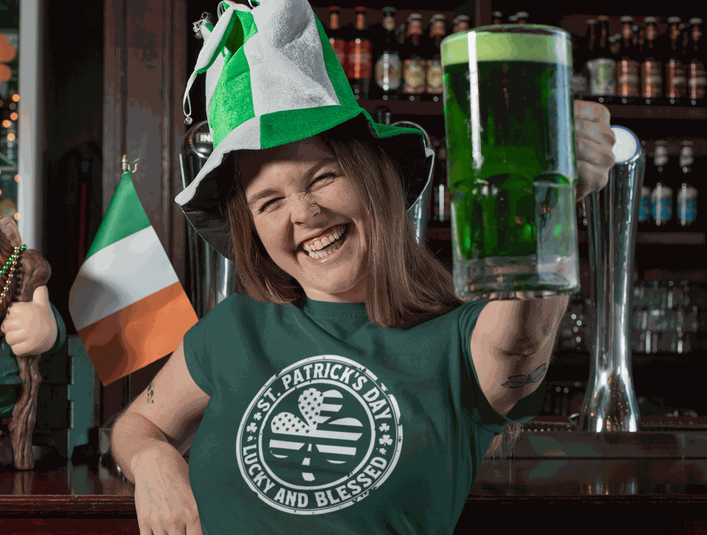 St. Patrick's Day "Lucky and Blessed" Shamrock Tee