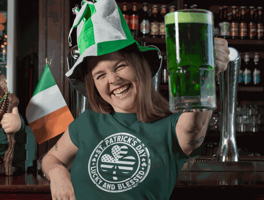 St. Patrick's Day "Lucky and Blessed" Shamrock Tee