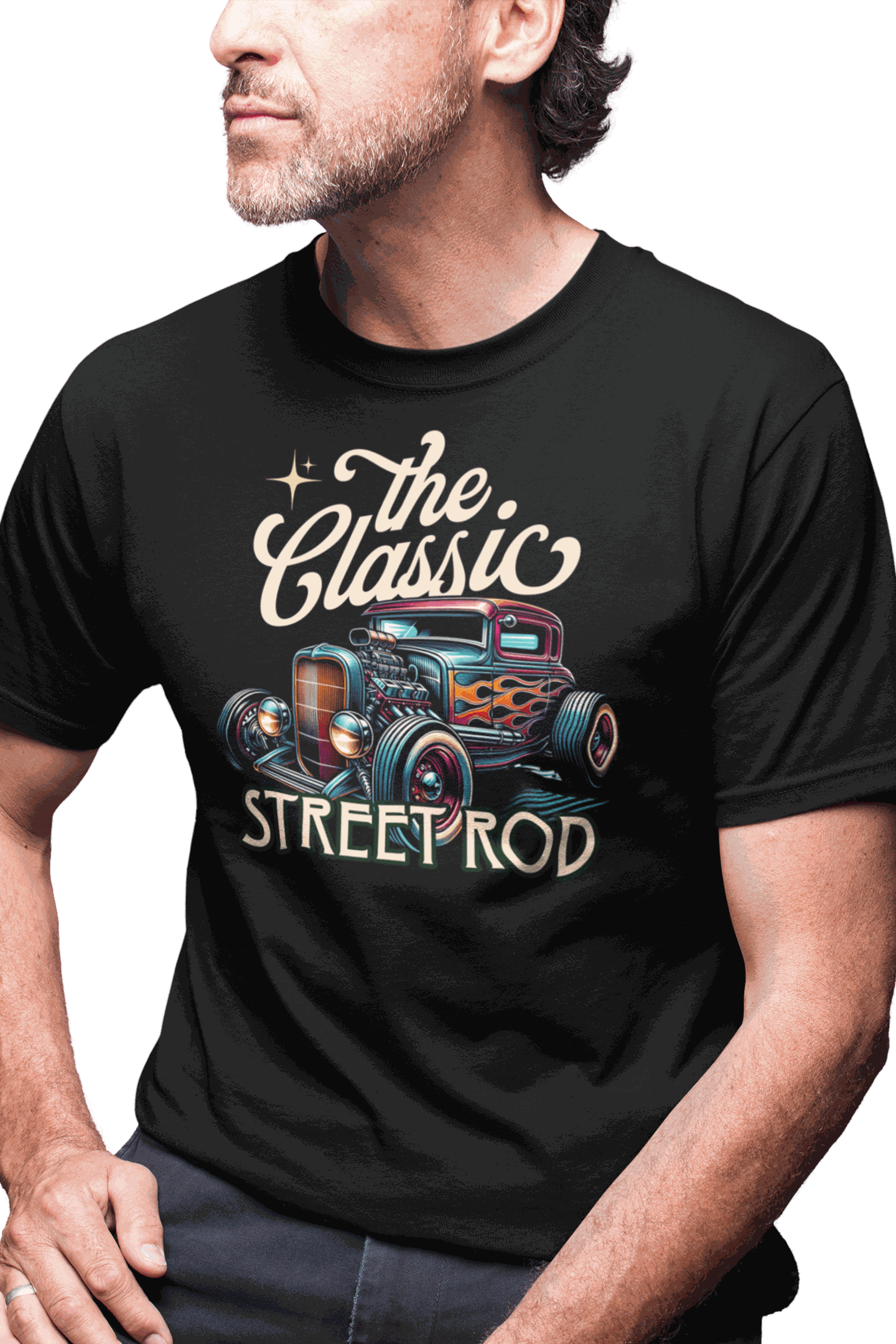 Classic Street Rod Tee — Vintage Hot Rod Car Graphic Shirt. Tri-Blend