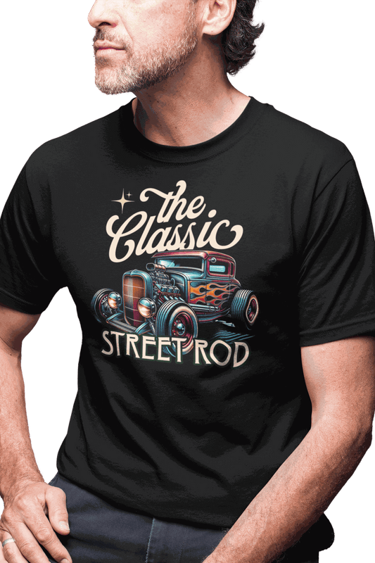 Classic Street Rod Tee — Vintage Hot Rod Car Graphic Shirt. Tri-Blend