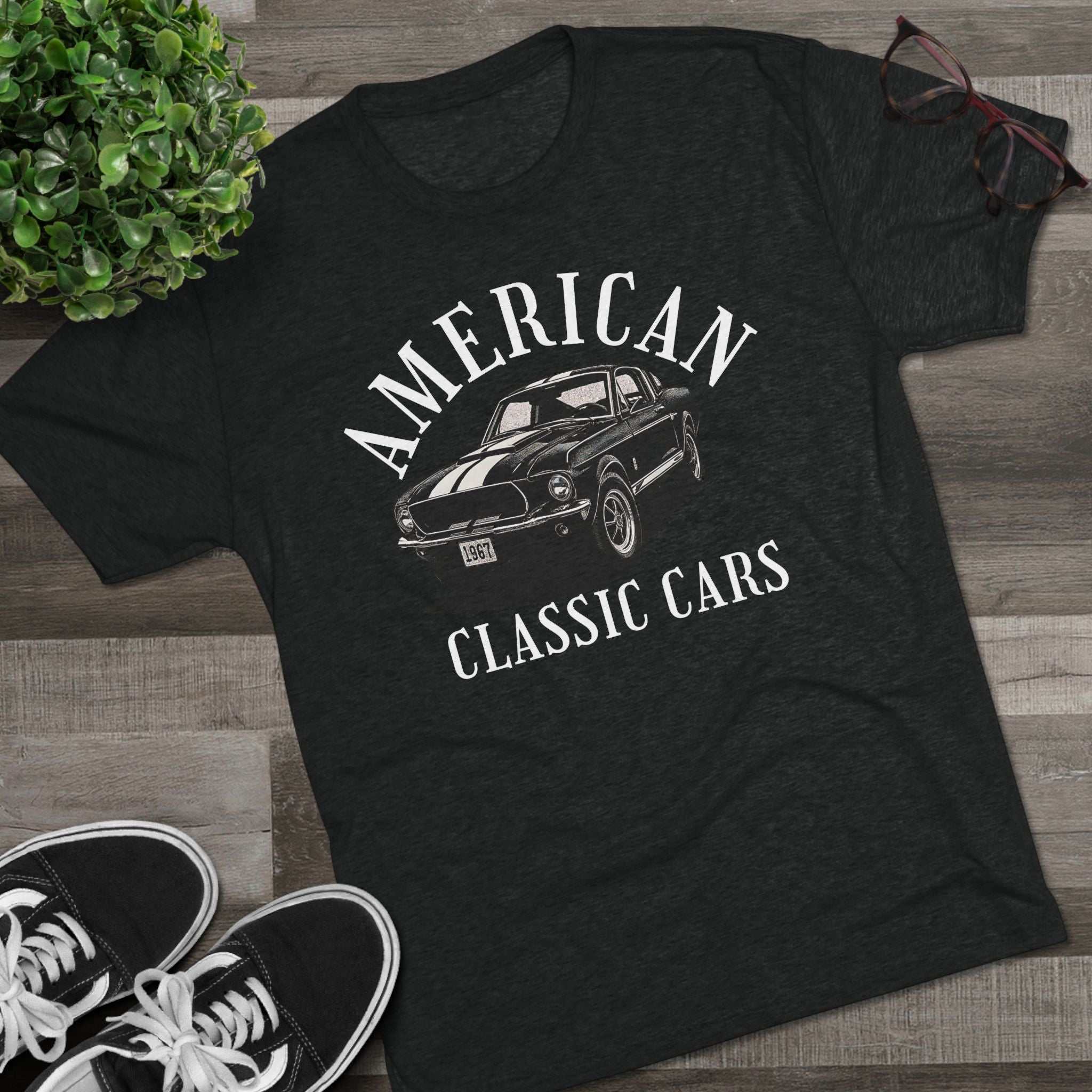 American Classic Cars Mustang Unisex Tri-Blend Crew Tee