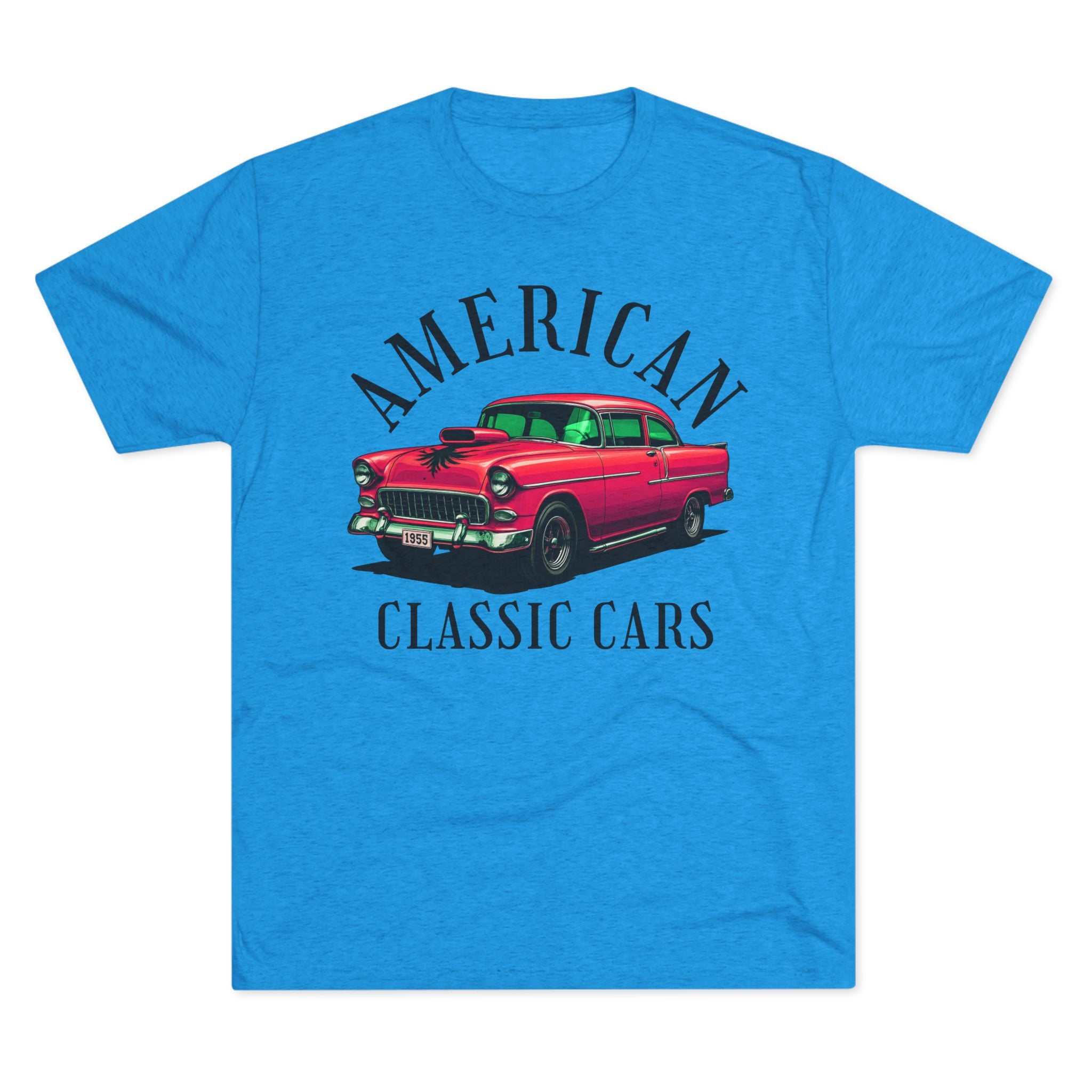American Classic Cars 55 Chevy Unisex Tri-Blend Crew Tee.