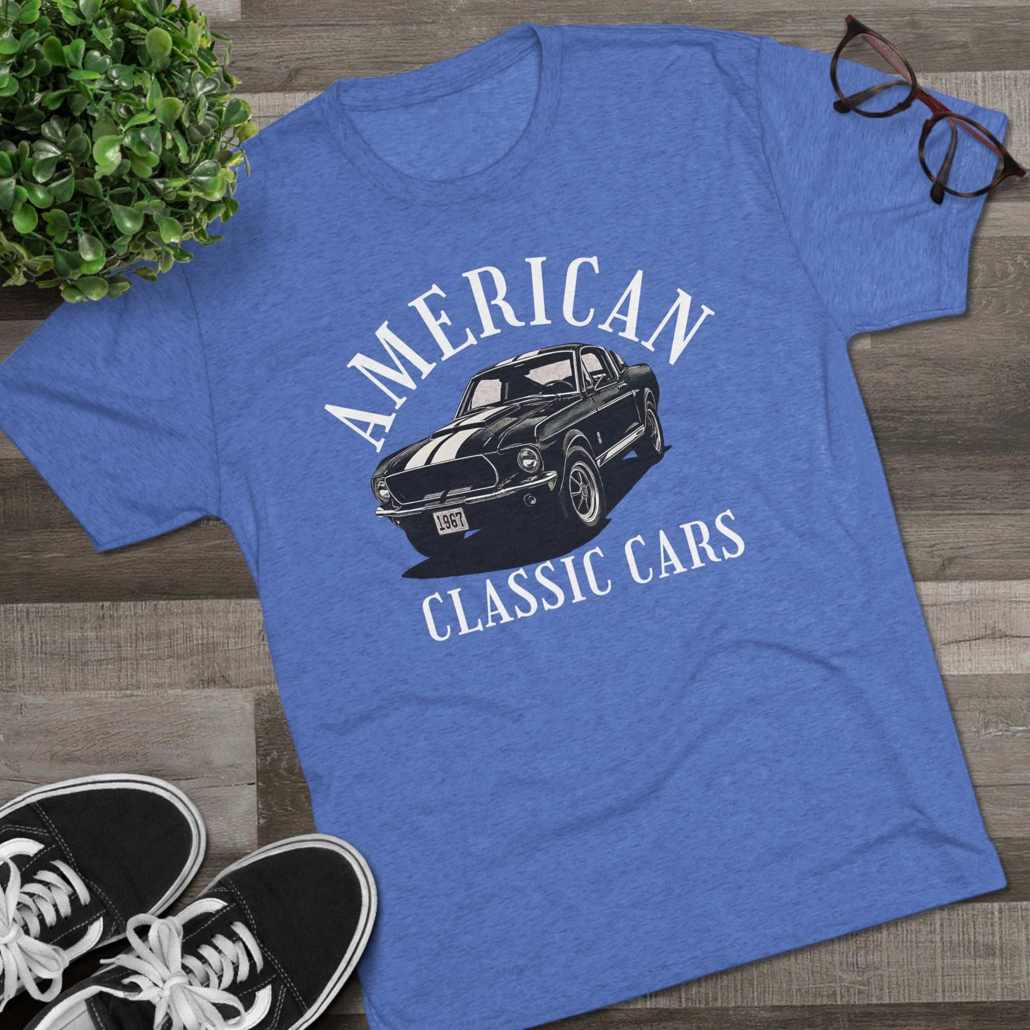 American Classic Cars Mustang Unisex Tri-Blend Crew Tee