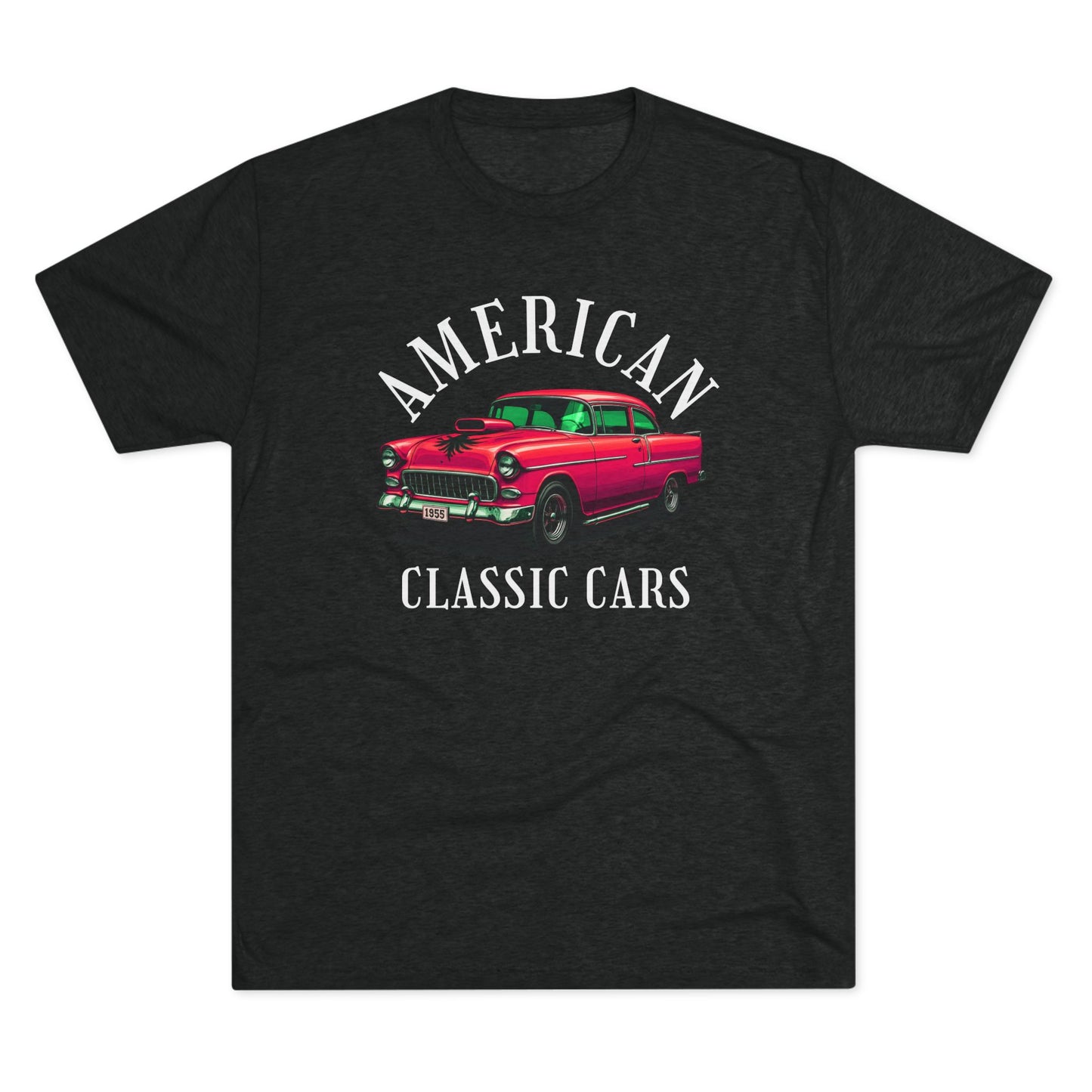 American Classic Cars 55 Chevy Unisex Tri-Blend Crew Tee.