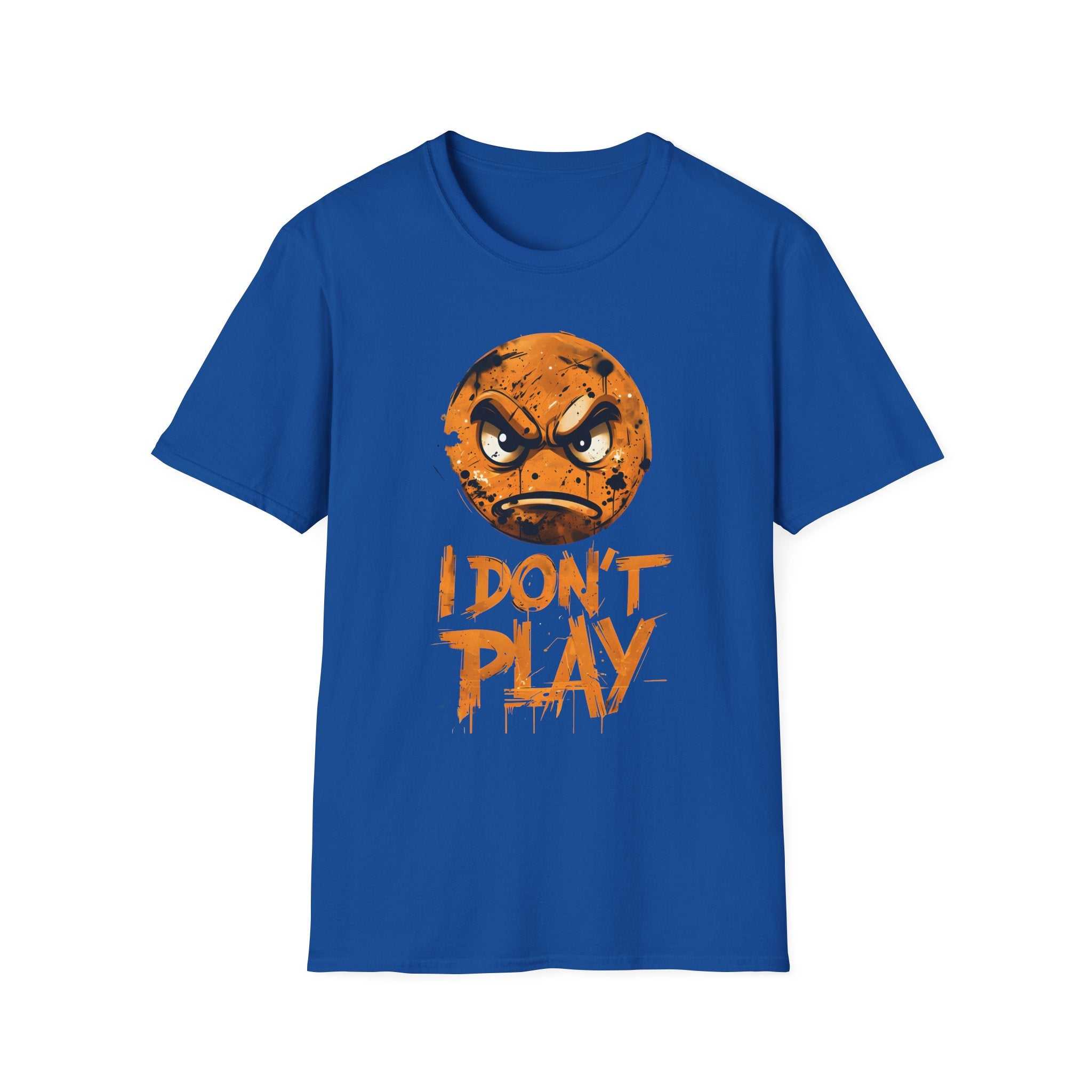 I Don't Play Angry Emoji Graphic T-Shirt, Fun Casual Wear, Gift for Gamers, Birthday Present, Statement Tee, Unisex Softstyle Shirt