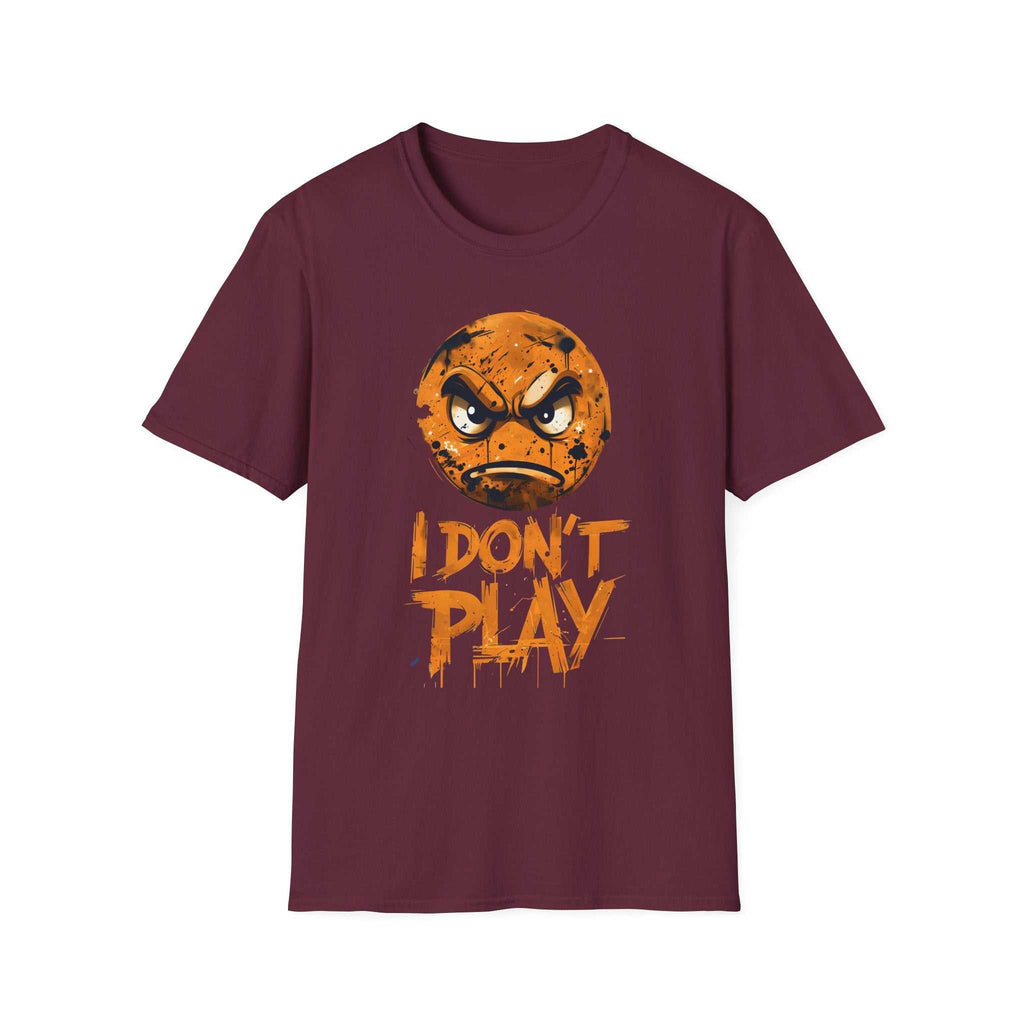 I Don't Play Angry Emoji Graphic T-Shirt, Fun Casual Wear, Gift for Gamers, Birthday Present, Statement Tee, Unisex Softstyle Shirt