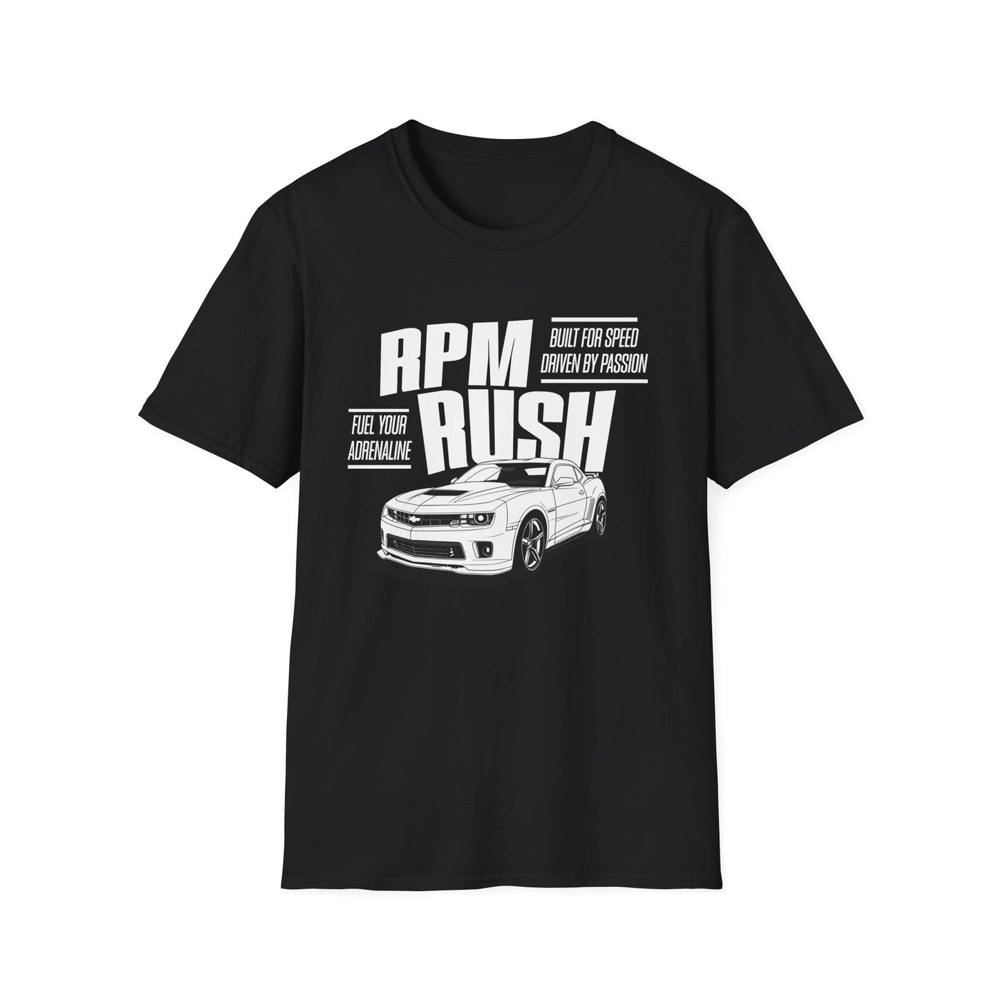 RPM RUSH. Fuel Your Adrenaline.  Unisex Softstyle T-Shirt