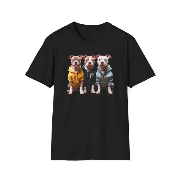 Unisex t-shirt with cute puppies design for dog lovers and animal rescue support