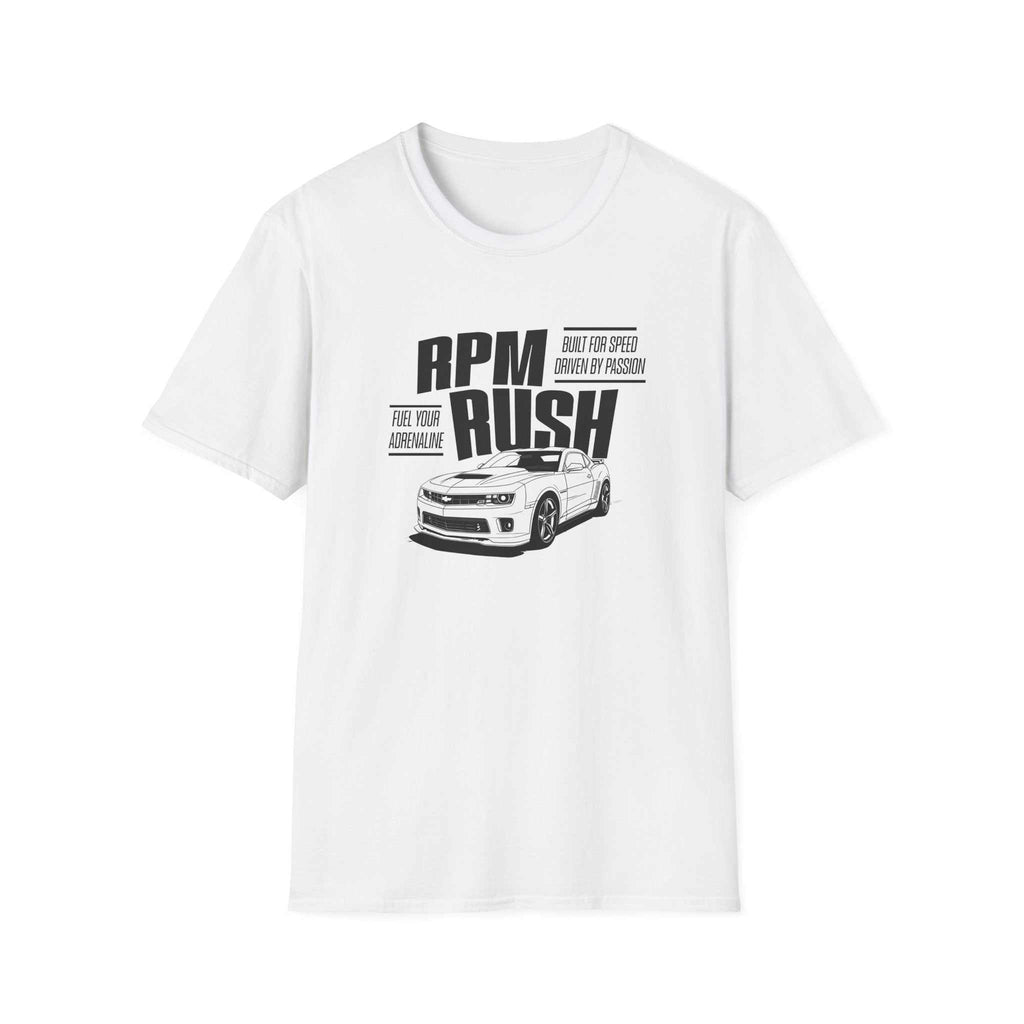 RPM RUSH. Fuel Your Adrenaline.  Unisex Softstyle T-Shirt