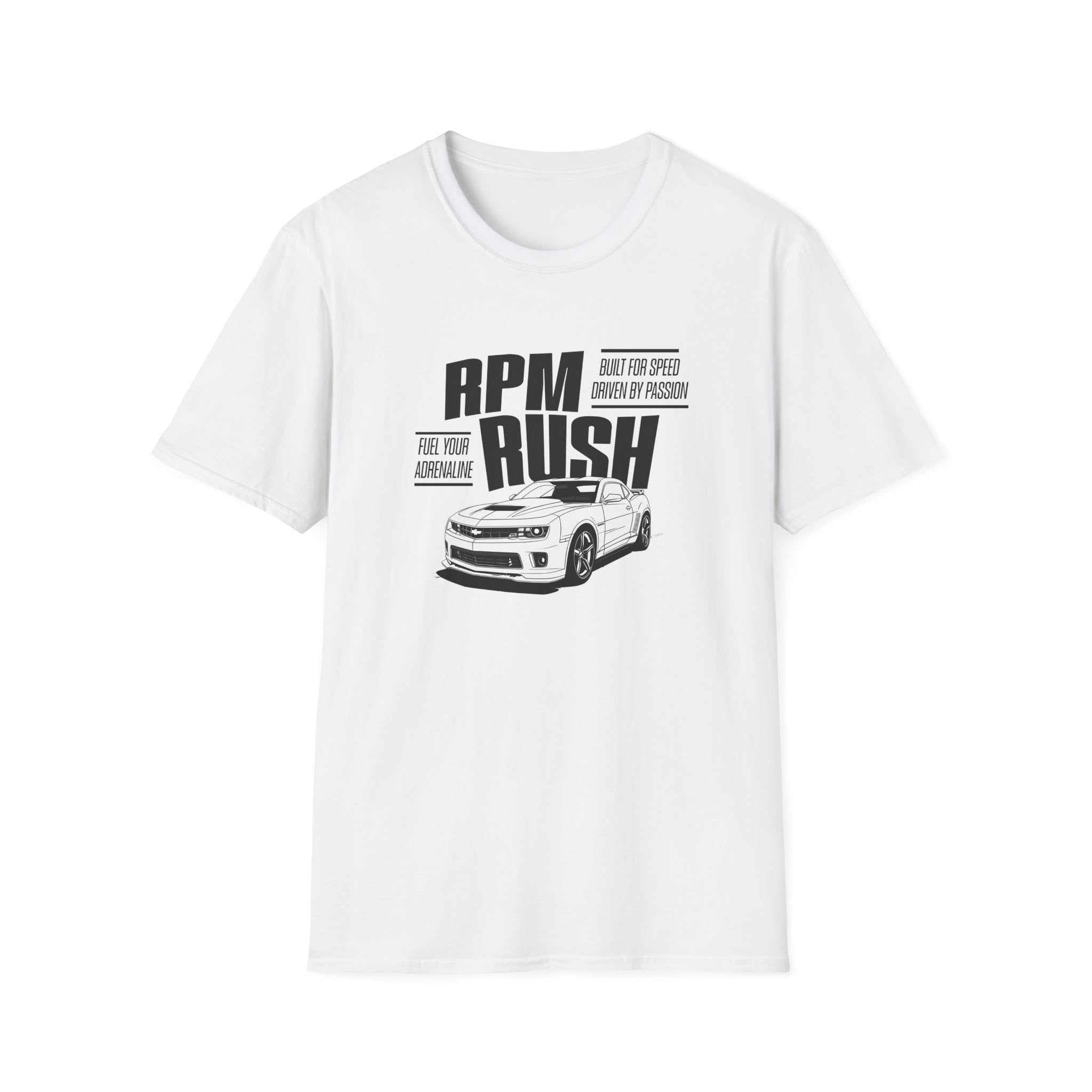 RPM RUSH. Fuel Your Adrenaline.  Unisex Softstyle T-Shirt