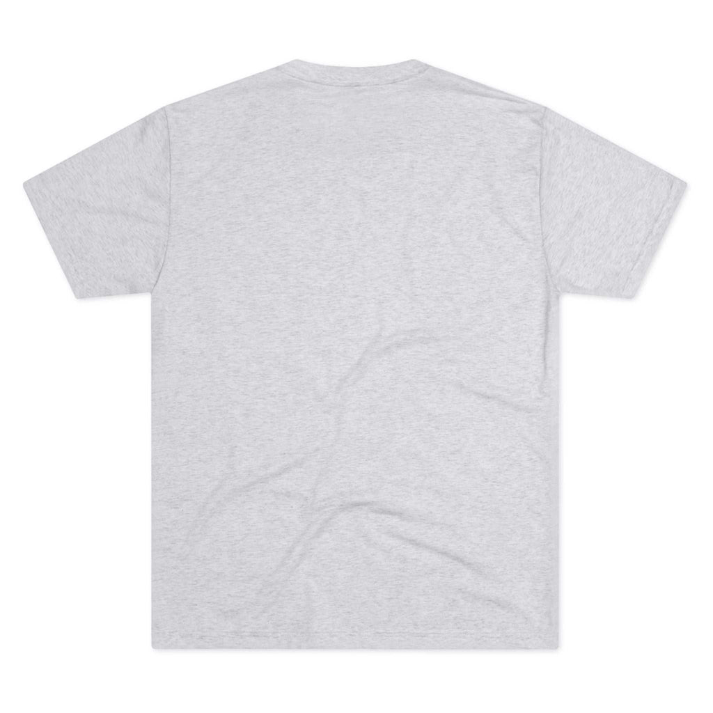 Charcoal tri-blend t-shirt with muted teal vintage classic muscle car graphic on chest