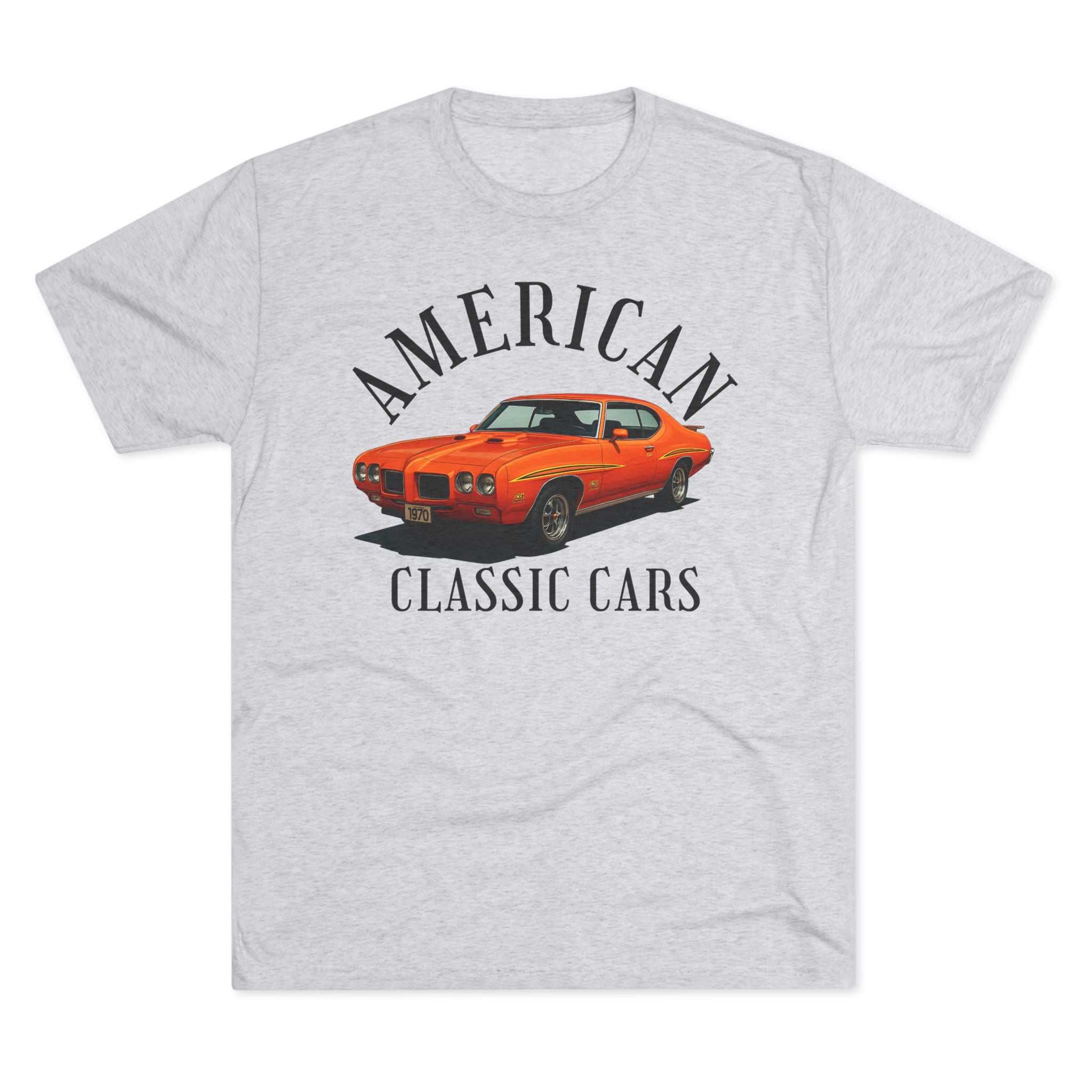 American Classic Cars 70 GTO unisex tri-blend t-shirt with vintage car design