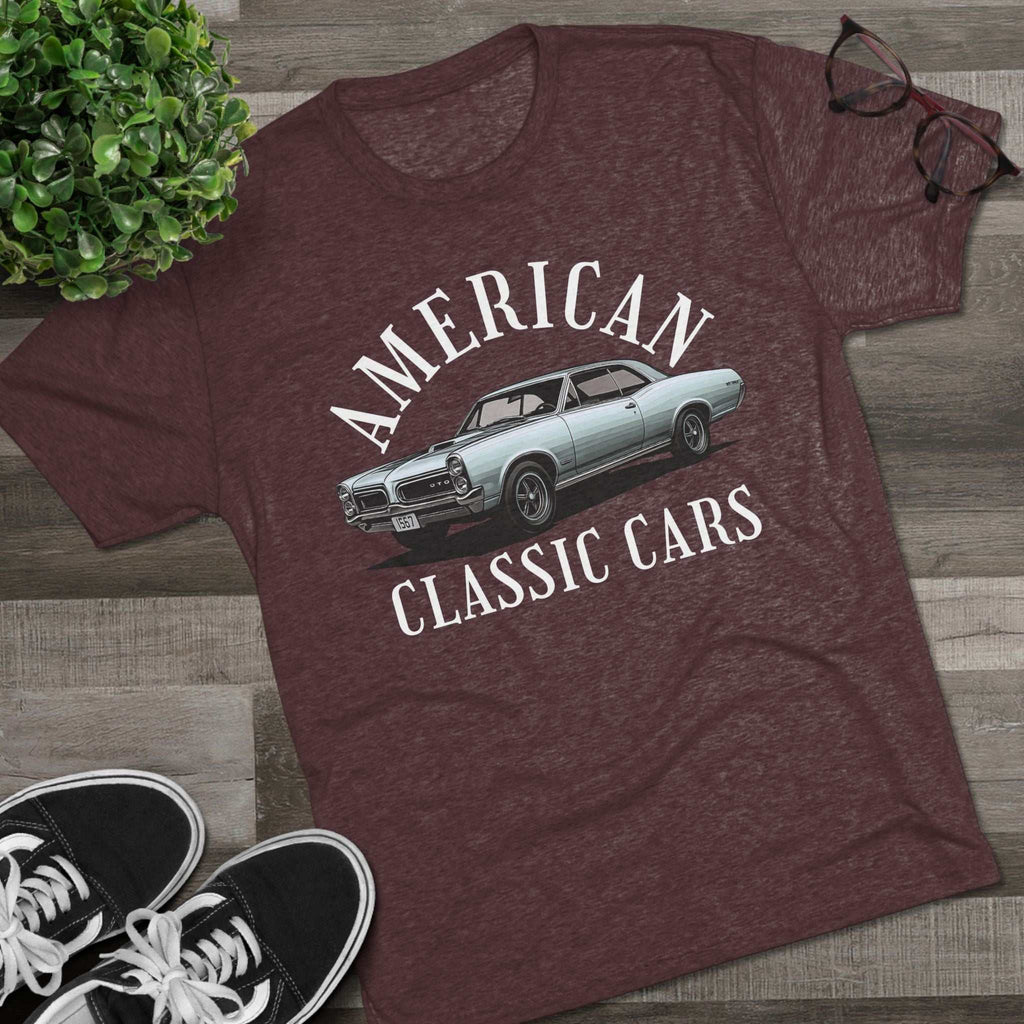 American Classic Cars 67 GTO vintage car lovers tri-blend t-shirt