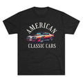 Vintage car shirt featuring American Classic Cars Trans AM design on unisex tri-blend crew tee